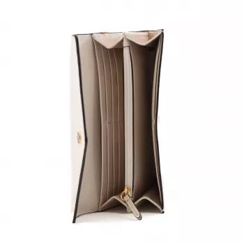 Carteira de pulso Michael Kors Jet Set Travel em pele Saffiano, luggage, tom dourado