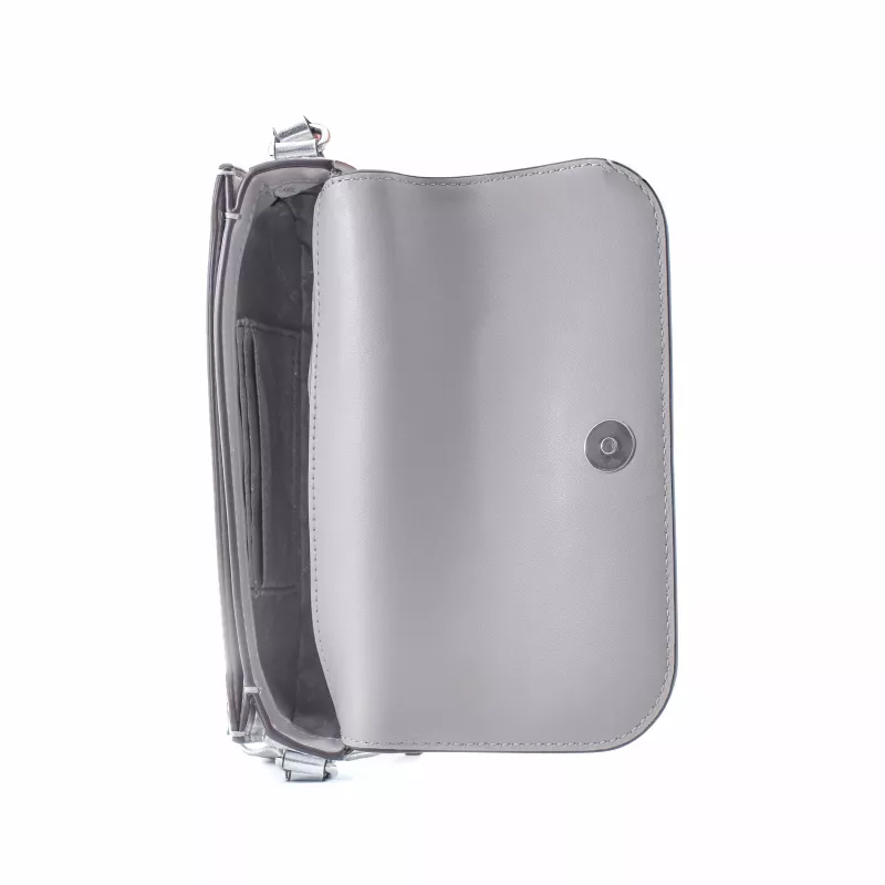 Mala transversal pequena Michael Kors Jet Set Travel lona revestida Signature 21x12x5 cm ferragens prateadas