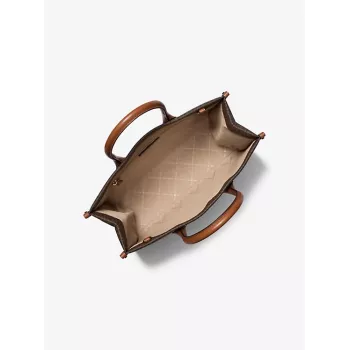 MICHAEL KORS Jet Set Travel saco tote castanho lona revestida Signature 35R5G7ZT2BBRO