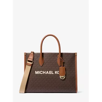 MICHAEL KORS Jet Set Travel saco tote castanho lona revestida Signature 35R5G7ZT2BBRO
