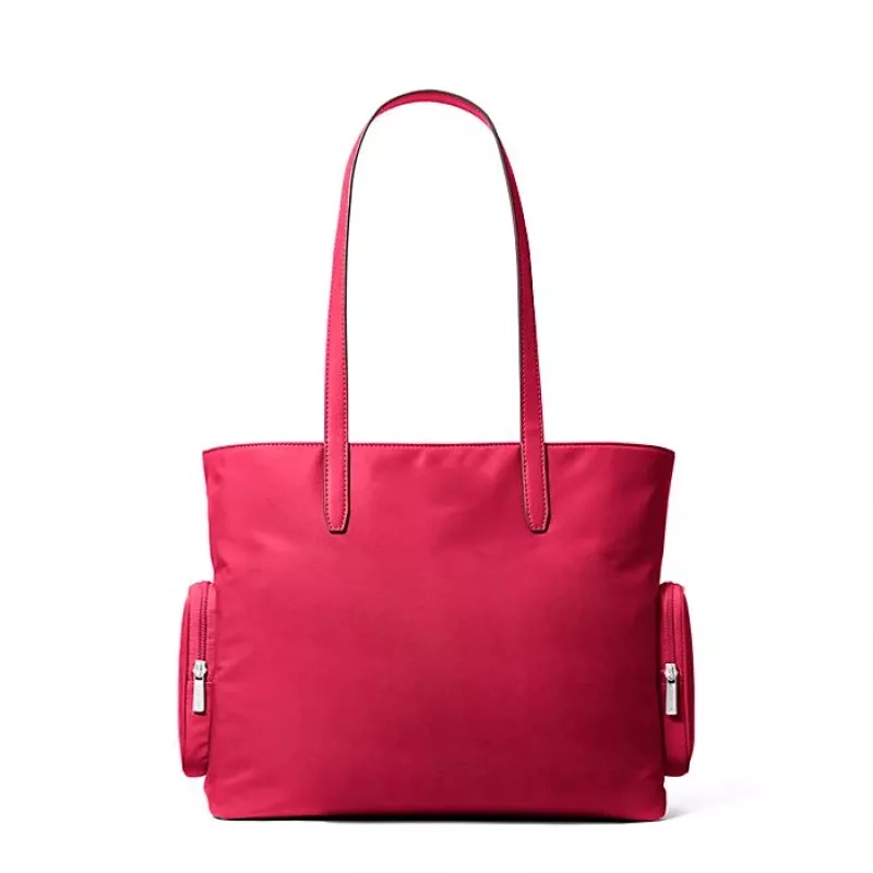 Mala de mão Michael Kors Jet Set Travel Dark Berry Multi couro saffiano de mulher 35T5S5FT9CDKR