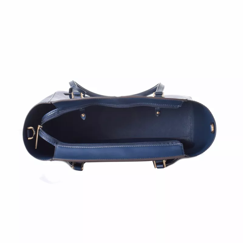 Michael Kors Jet Set Travel Bolsa tote azul-marinho couro saffiano 35R3GCFT3TNAV