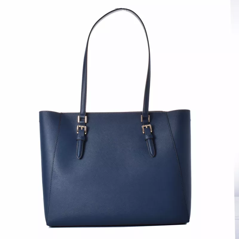 Michael Kors Jet Set Travel Bolsa tote azul-marinho couro saffiano 35R3GCFT3TNAV