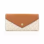 Mala de ombro Michael Kors Jet Set Travel Vanilla Signature em tela revestida 35F3GTVE7BVAN