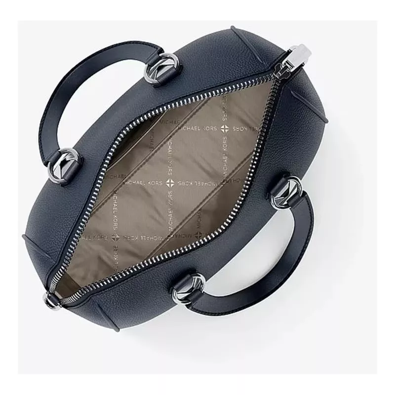 Michael Kors Jet Set Travel mulher bolsa crossbody em pele saffiano azul-marinho, 19x13x9 cm