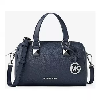 Michael Kors Jet Set Travel mulher bolsa crossbody em pele saffiano azul-marinho, 19x13x9 cm
