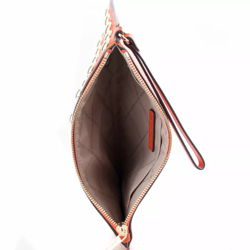 Bolsa de pulso Michael Kors Jet Set Travel pele Saffiano vermelha 35S5GTVW3IRED