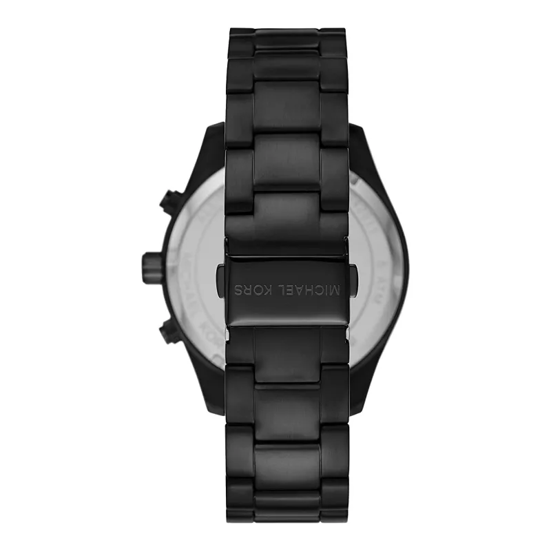 Relógio de quartzo cronógrafo Michael Kors Lexington homem MK8899 46mm mostrador azul prateado aço inoxidável