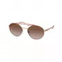 Óculos de sol de mulher Michael Kors MK1083-110813 com armação cinzenta transparente e lentes cinzento-escuro pilot 55mm