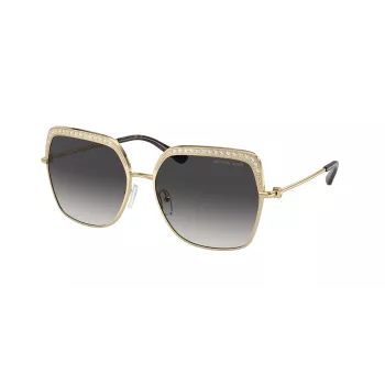 Óculos de sol de mulher Michael Kors MK1141-10188G - armação de acetato preta, lente cinzenta degradê, 57 mm