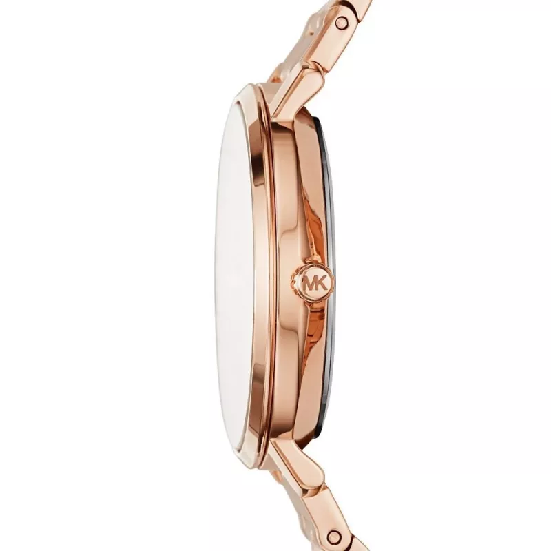 Relógio para mulher Michael Kors MK3501 de aço inoxidável tom ouro rosa 38mm
