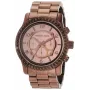 Michael Kors MK5543 Relógio cronógrafo para mulher em aço inoxidável tom ouro rosa 43 mm