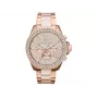 Relógio cronógrafo Michael Kors MK6096 para mulher, aço inoxidável tom ouro rosa, 42 mm