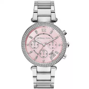 Relógio cronógrafo para mulher Michael Kors MK6105, aço inoxidável tom ouro rosa, 39mm