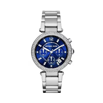 Michael Kors MK6117 Relógio cronógrafo de mulher em aço inoxidável tom ouro rosa 39 mm