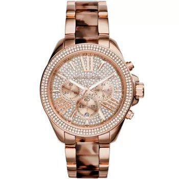 Michael Kors MK6159 Relógio cronógrafo de mulher Aço inoxidável rosa ouro 41,5 mm