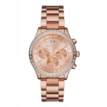 Relógio cronógrafo de mulher Michael Kors MK6204, aço inoxidável tom ouro rosa, 40mm