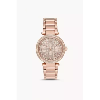 Relógio de pulso de mulher Michael Kors MK6511 aço inoxidável cor de ouro rosa 38mm