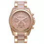 Relógio cronógrafo Michael Kors Parker para mulher em aço inoxidável tom ouro rosa MK5943