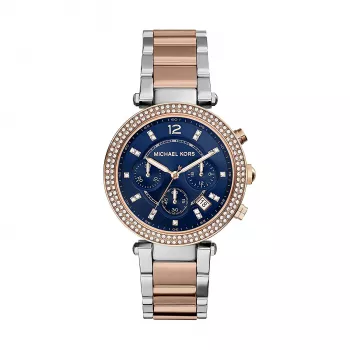 Michael Kors Parker relógio para mulher MK6141 39mm tom ouro rosa aço inoxidável