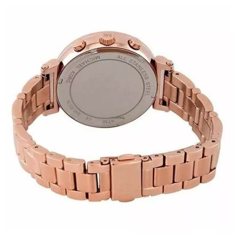 Relógio de mulher Michael Kors Pyper aço inoxidável cor de ouro rosa MK6576