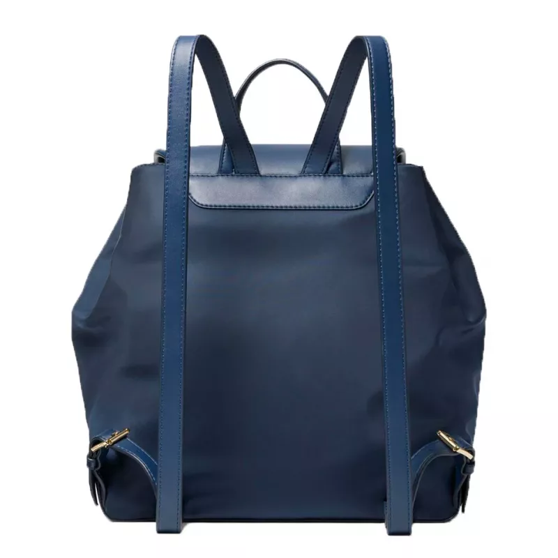 Michael Kors Raven mochila 30R4GRKB7CNAV Navy tela com assinatura 30x36x17 cm