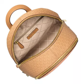 Mochila Michael Kors Raven baunilha pele Saffiano mulher tamanho médio 35S5GRAB6VORA