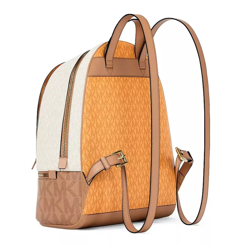 Mochila Michael Kors Raven baunilha pele Saffiano mulher tamanho médio 35S5GRAB6VORA
