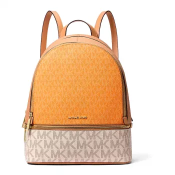 Mochila Michael Kors Raven baunilha pele Saffiano mulher tamanho médio 35S5GRAB6VORA