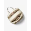 Mochila Michael Kors Rhea Zip Signature em lona revestida cor luggage 31x25x11 cm