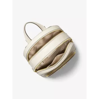 Mochila Michael Kors Rhea Zip Signature em lona revestida cor luggage 31x25x11 cm