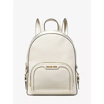 Mochila Michael Kors Rhea Zip Signature em lona revestida cor luggage 31x25x11 cm