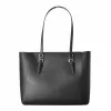 Mala de mão de mulher Michael Kors Sullivan - pele Saffiano, preta, 34x27x11 cm