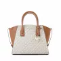 Mala transversal Michael Kors Voyager Vanilla Signature lona revestida