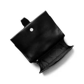 Michael Kors mala crossbody de mulher 35S5SGRC1HBLA - pele Saffiano preta com ferragens douradas (20x16x6 cm)