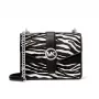 Michael Kors mala crossbody de mulher 35S5SGRC1HBLA - pele Saffiano preta com ferragens douradas (20x16x6 cm)