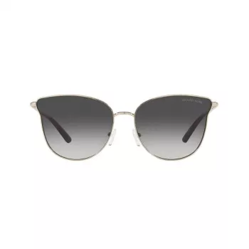Óculos de sol Michael Kors aviador para mulher MK1120-10148G armação prateada lentes degradê cinzentas 62mm
