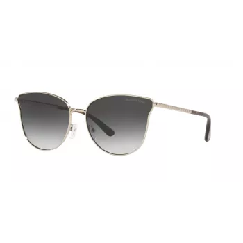 Óculos de sol Michael Kors aviador para mulher MK1120-10148G armação prateada lentes degradê cinzentas 62mm