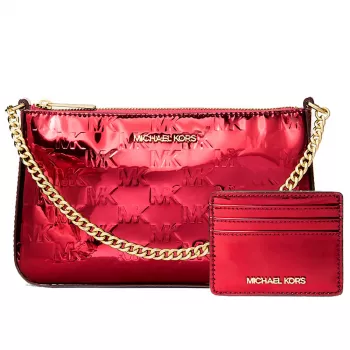 Conjunto de bolsas de mulher MICHAEL KORS 35F5GGZD6OCHE - Bolsa crossbody em lona revestida Signature com pochette a condizer (24x15x8 cm)