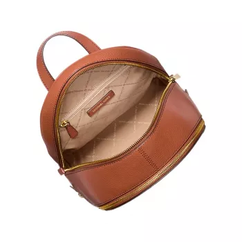 Mochila mini de mulher Michael Kors Grab 35S5GRAB2LLUG pele Saffiano ferragens douradas