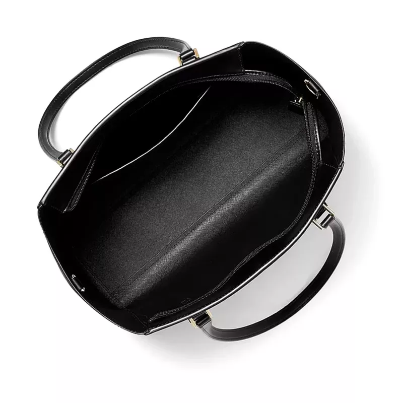 MICHAEL KORS Bolsa de mão grande Jet Set Travel de couro Saffiano para mulher 35R3GCFT3TBLA preto