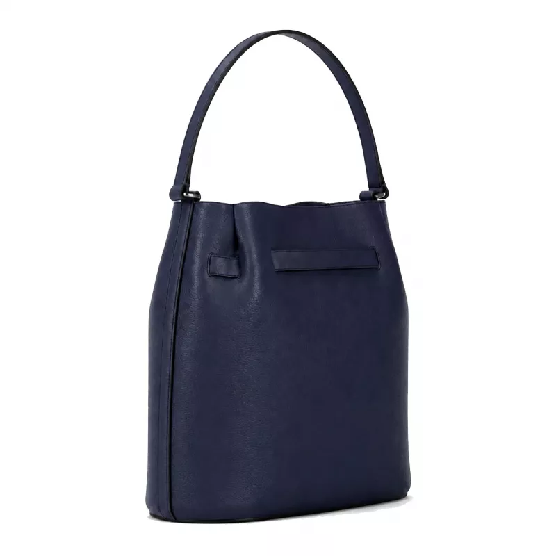 Mala crossbody Michael Kors Jet Set Travel em pele Saffiano para mulher 35R6S2ZS6TNAV, azul-marinho