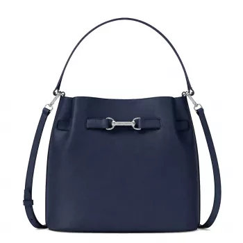 Mala crossbody Michael Kors Jet Set Travel em pele Saffiano para mulher 35R6S2ZS6TNAV, azul-marinho