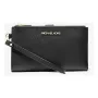 Carteira de pulso plana de mulher Michael Kors Jet Set Travel em pele Saffiano 35F8GTVW0LBLA (preta)