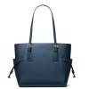 Mala de mão de mulher MICHAEL KORS Jet Set Travel em pele Saffiano azul-marinho 35S5GV6T7LNAV