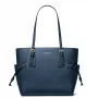 Mala de mão de mulher MICHAEL KORS Jet Set Travel em pele Saffiano azul-marinho 35S5GV6T7LNAV