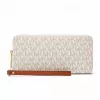 Carteira trifold de mulher Michael Kors Jet Set Travel em lona revestida Signature, ferragens douradas - 35F8GTVT3BVNL