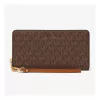 MICHAEL KORS Carteira de pulso de mulher Jet Set Travel em lona Signature castanha - 35S6GTVE9BBRO