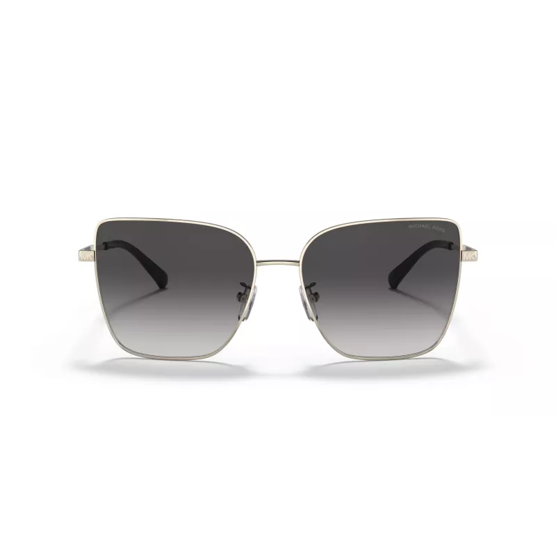 Óculos de sol de mulher Michael Kors Aviator MK1108 dourado claro cinzento degradê 57mm