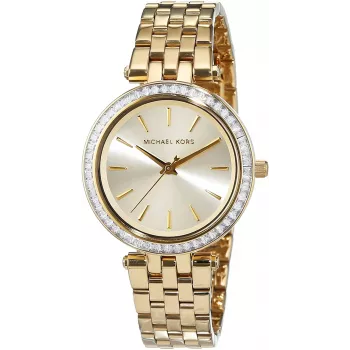 Relógio para mulher Michael Kors MK3365 caixa de aço inoxidável tom ouro rosa 34 mm